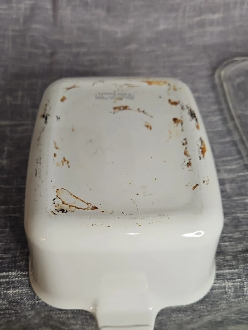Corningware White Casserole with Garden Vegetable Motif and Glass Lid